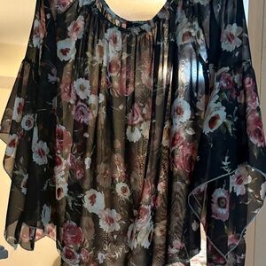 Rani Arabella Black Floral Sheer Blouse